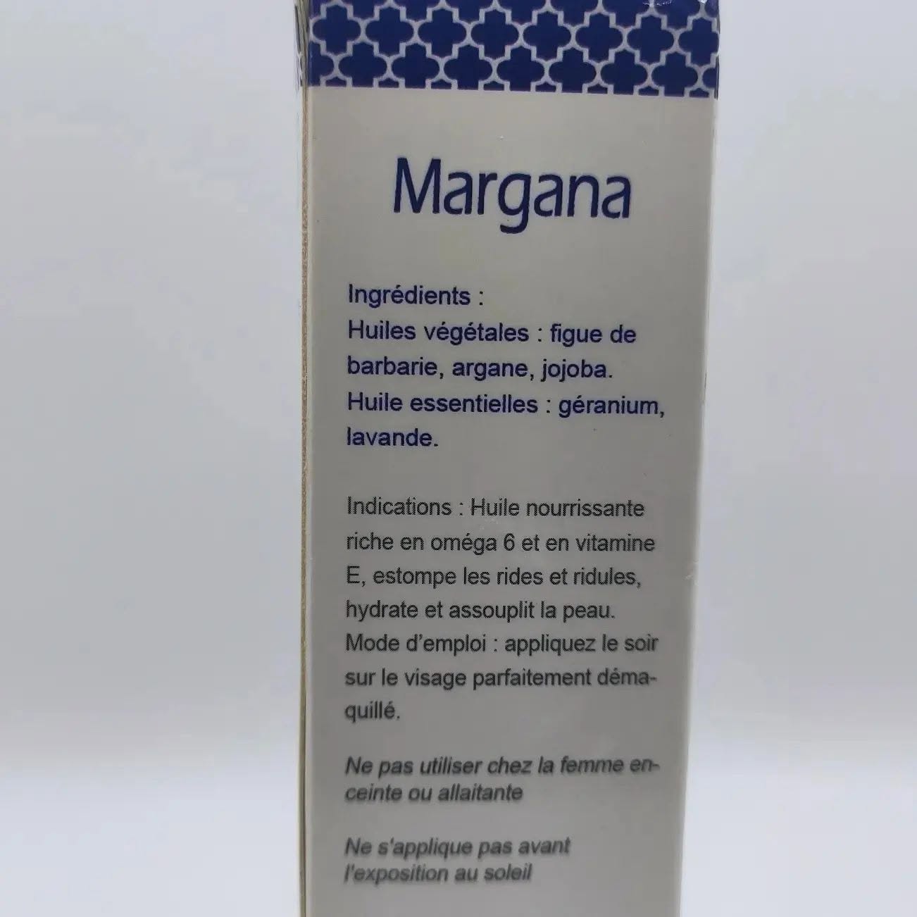 Liste des ingrédients de l’huile pour visage Margana