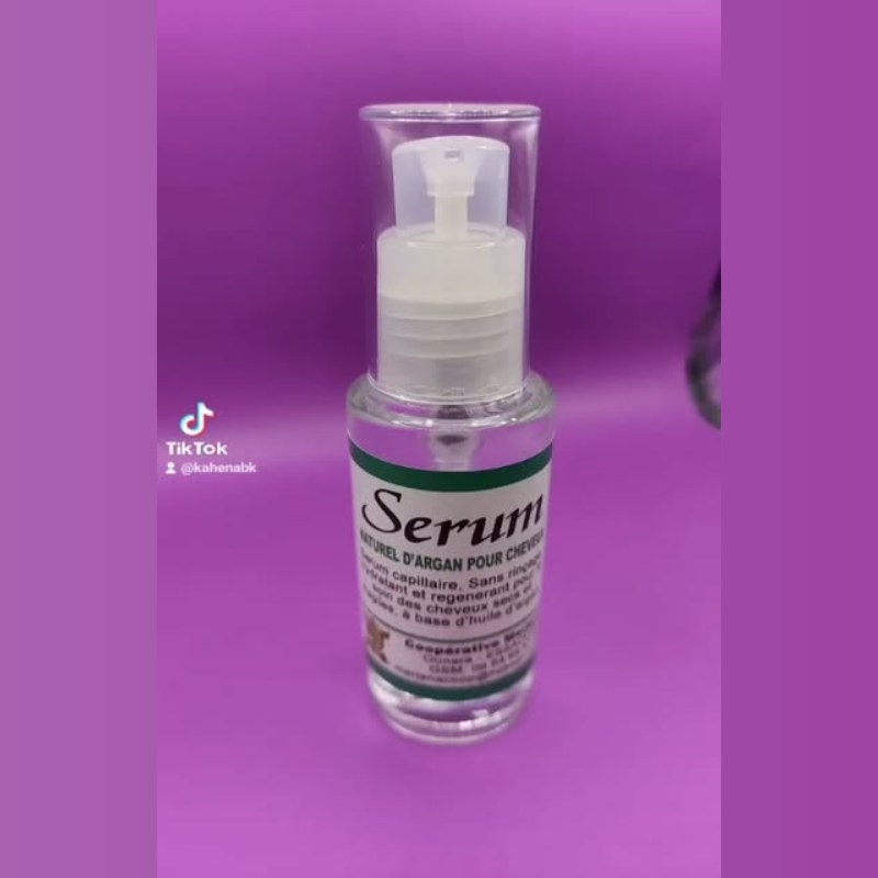 Sérum naturel d’argan pour cheveux, flacon pompe